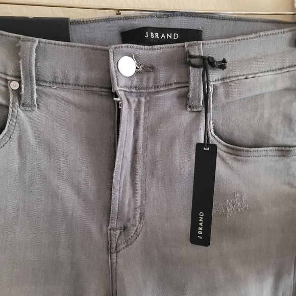 J Brand, Alana High Rise Cropped Provocateur Destruct Gray Skinny Jeans, Size 25 - Picture 9 of 12